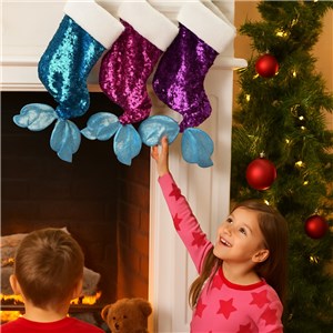 Reversible Sequin Mermaid Stocking