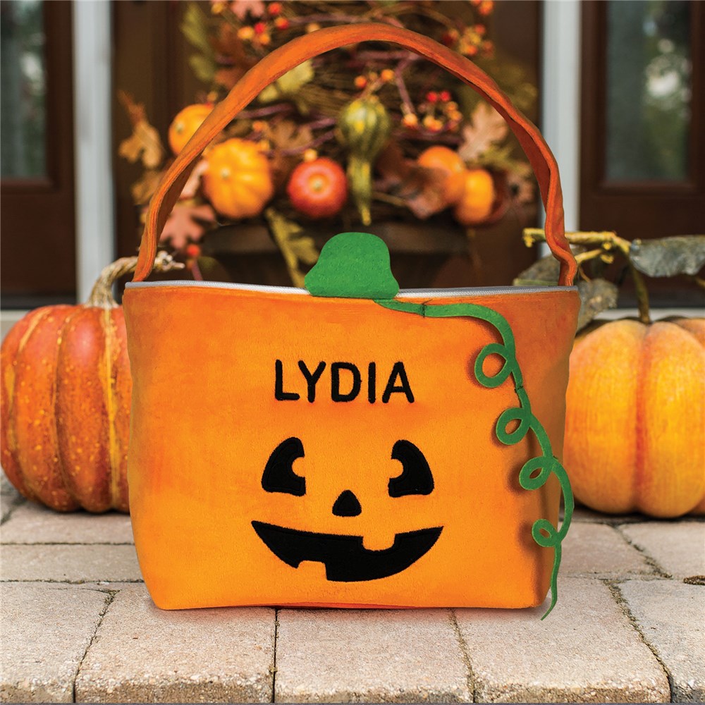 Embroidered Pumpkin Trick Or Treat Bag