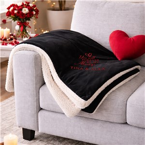 Embroidered Forever Be My Always Sherpa Blanket