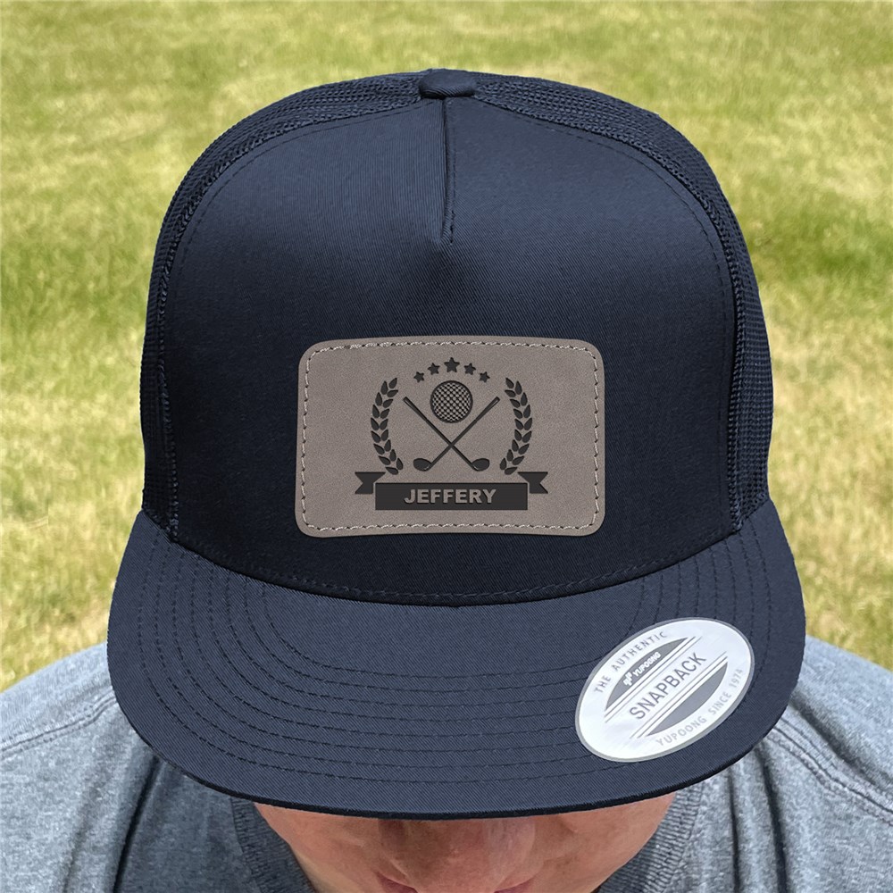 Personalized Crossed Golf Clubs Trucker Hat with Patch