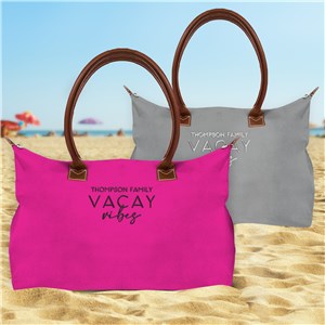 Embroidered Family Vacay Vibes Tote Bag E18168320X