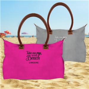 Embroidered Take Me to the Beach Tote Bag E18173320X