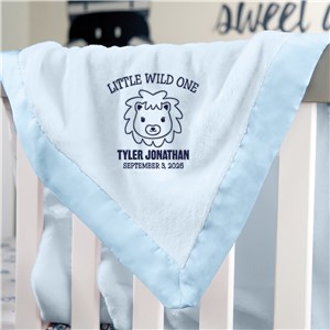 Embroidered Safari Fleece Baby Blanket