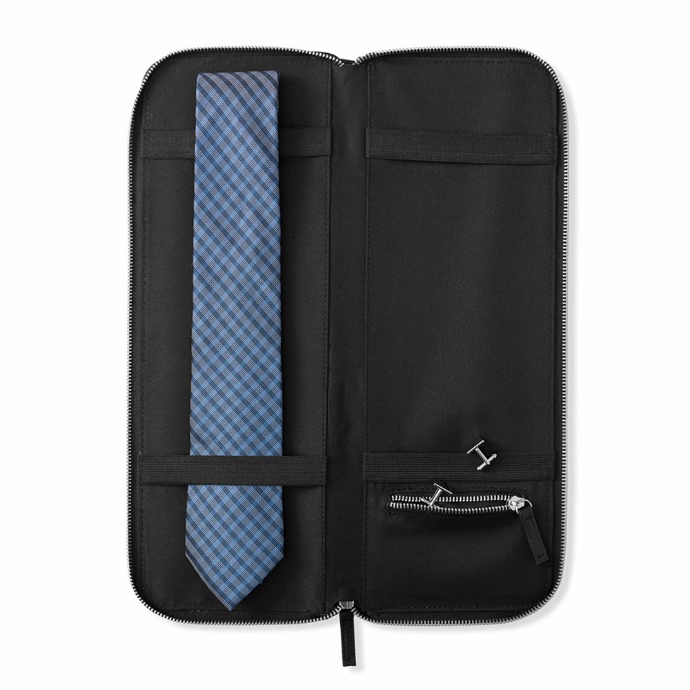 Embroidered Initial Plaid Tie Case E19009526
