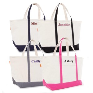 Embroidered Name Large Boat Tote E19084541X
