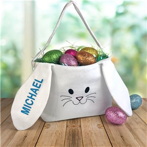 Embroidered Name Easter Bunny Basket