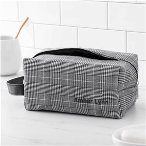 Embroidered Plaid Dopp Kit Personalized with Name