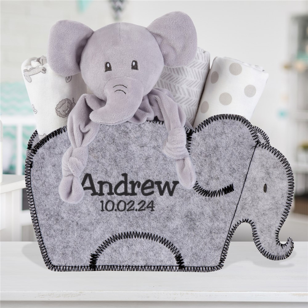 Embroidered Elephant Gift Set for Babies GiftsForYouNow