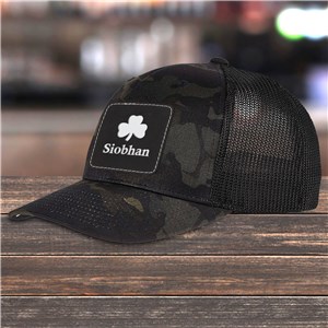 Personalized Shamrock Camo Trucker Hat with Patch E20827560X