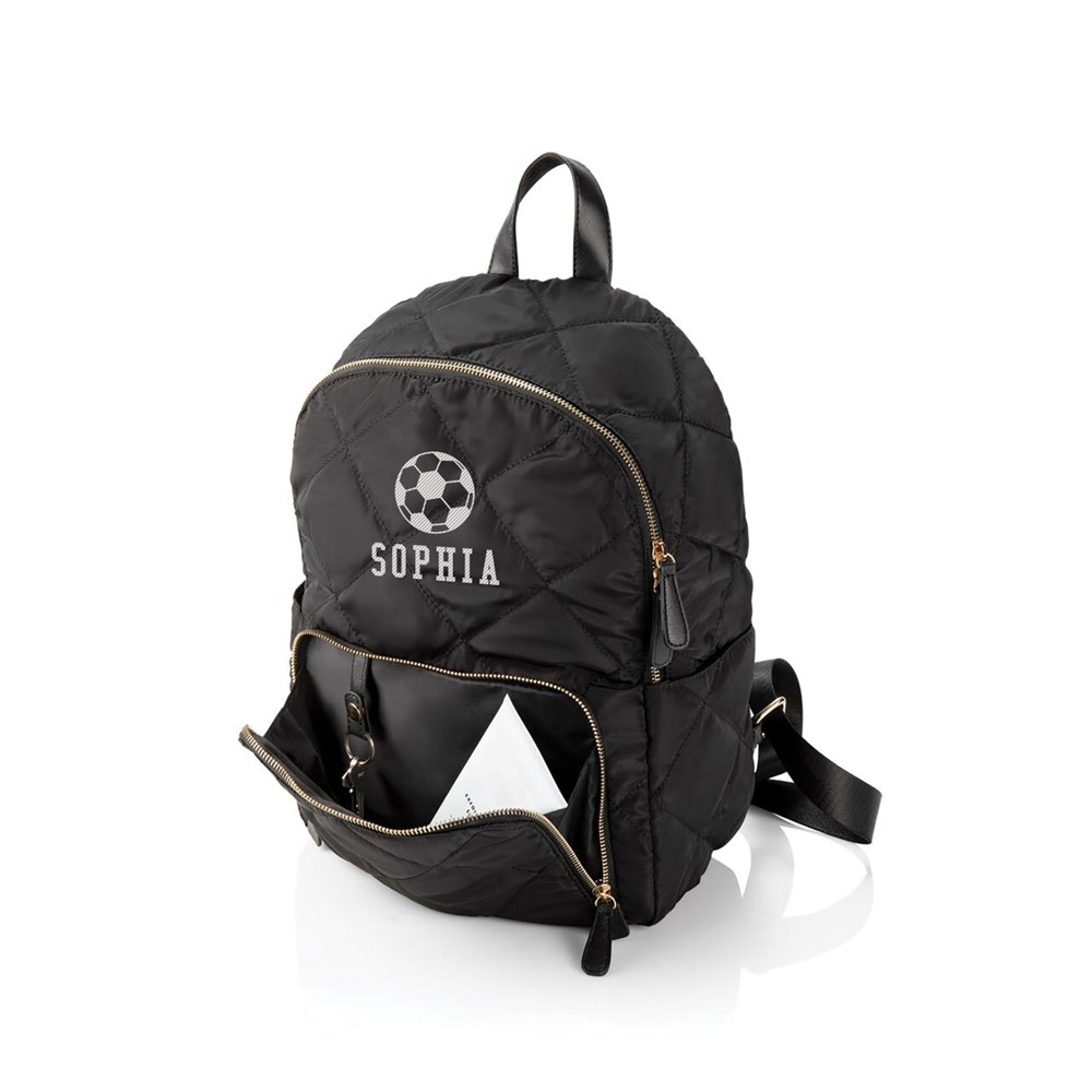 Custom Embroidered Backpack With Sports Design