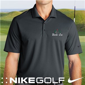 Embroidered Golf Ball Wreath Name Anthracite Nike Polo Shirt E214441539X