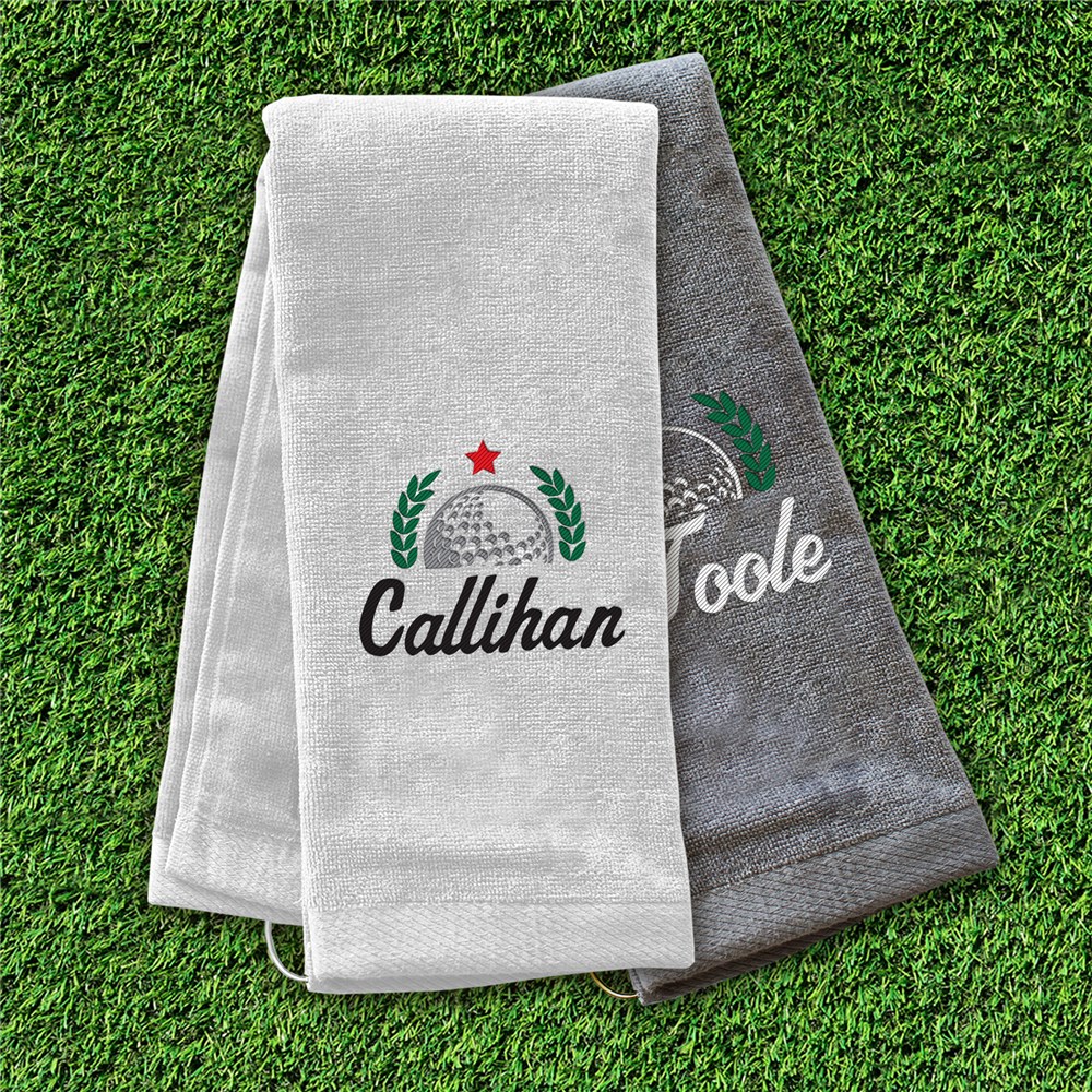 Custom Embroidered Golf Towel With Name