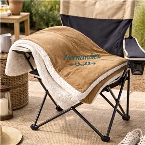 Embroidered Decorative Family Name Sherpa Blanket E21602184X