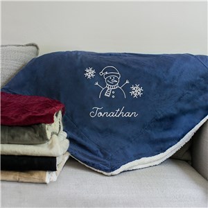 Embroidered Christmas Icons Sherpa Blanket E21617184X