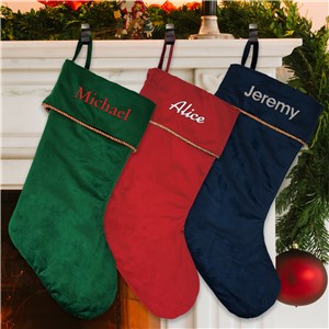 Embroidered Name Plush Stocking with Gold Detail E21638565X