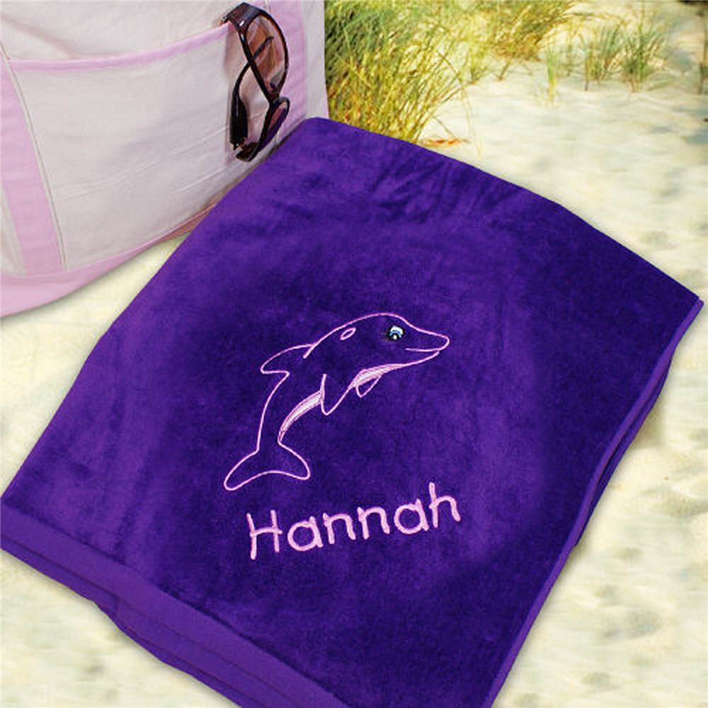 Embroidered Dolphin Beach Towel E443431PK