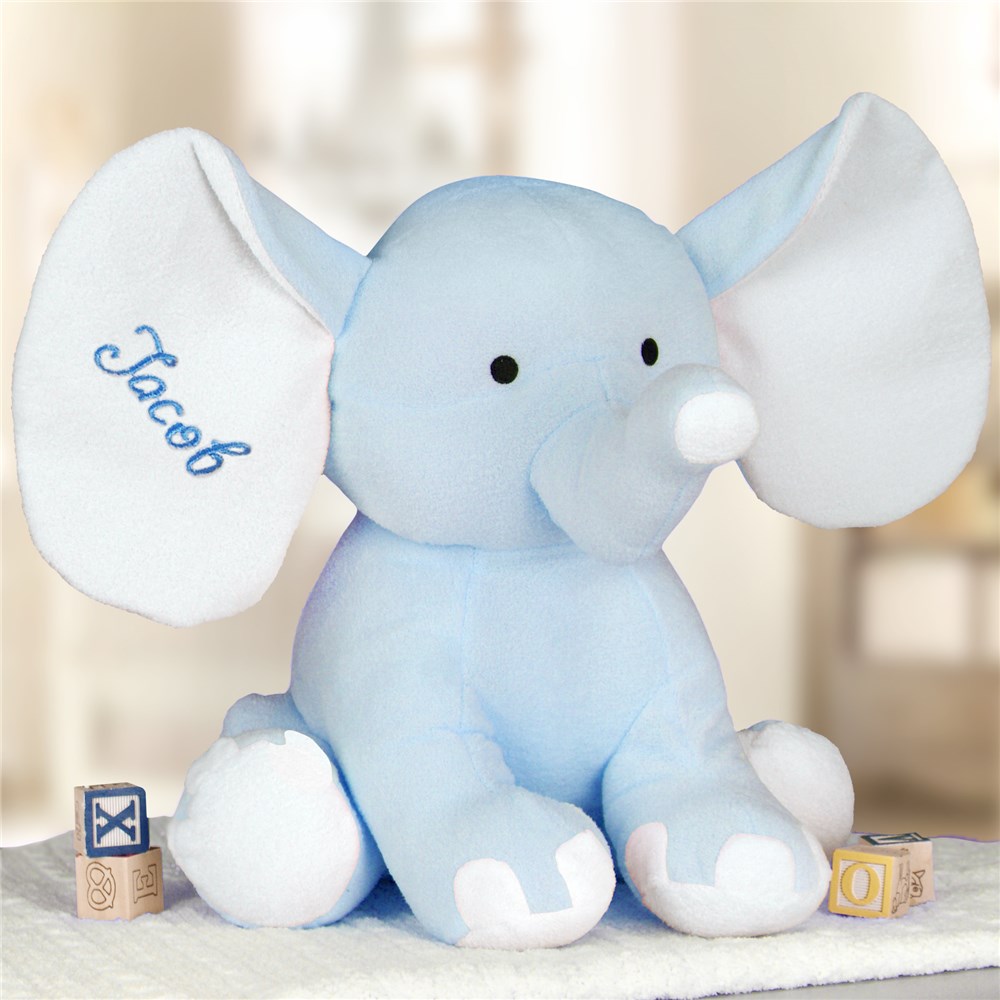 Embroidered Blue Polka Dot Elephant | Personalized Stuffed Animals