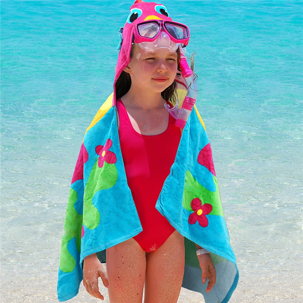 Embroidered Fish Hooded Beach Towel GiftsForYouNow