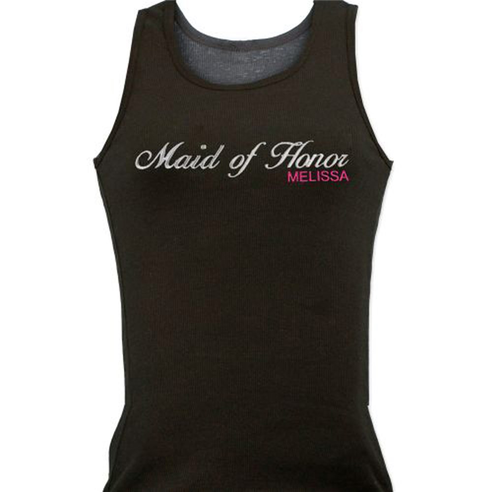 Embroidered Bridal Party Tank Top | Personalized Bridesmaid Tank Top