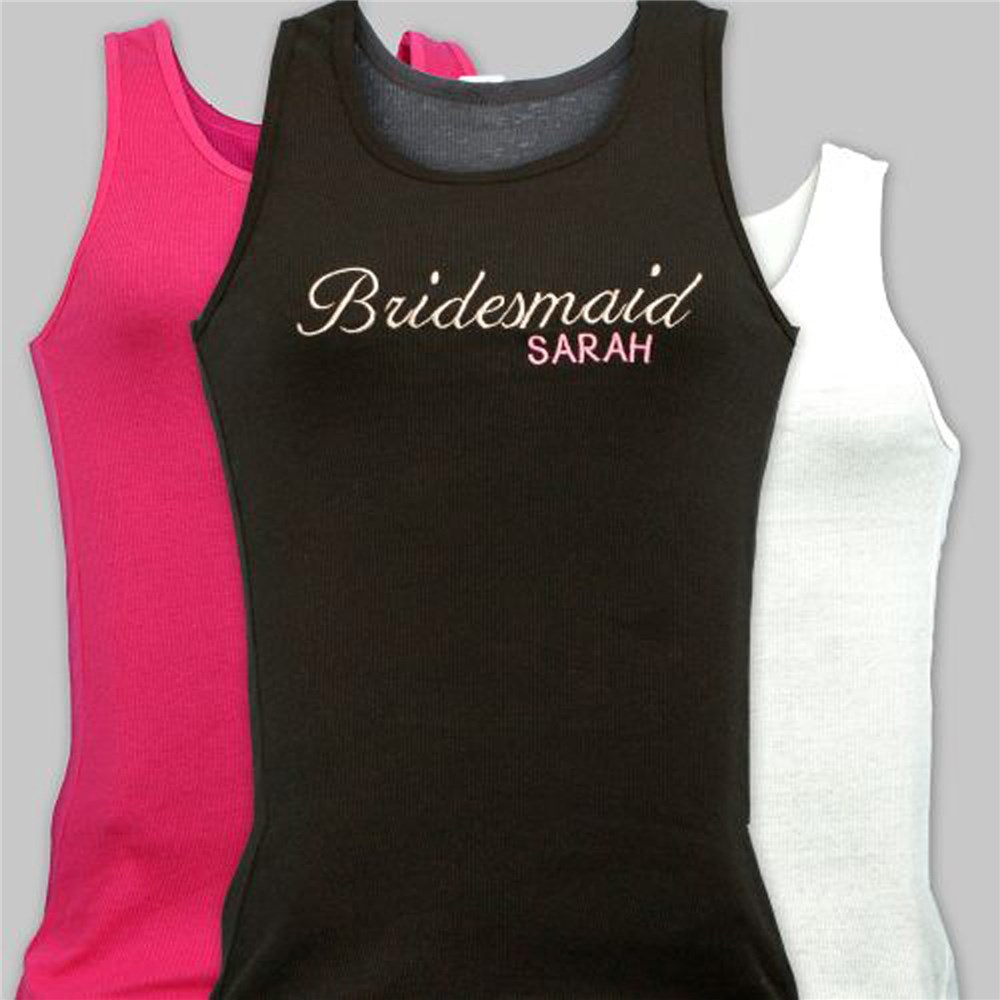 Embroidered Bridal Party Tank Top | Personalized Bridesmaid Tank Top