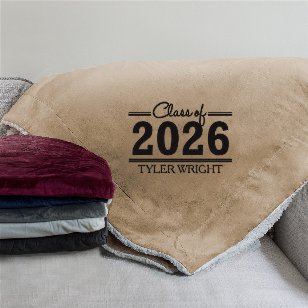 Graduate Embroidered Sherpa Blanket