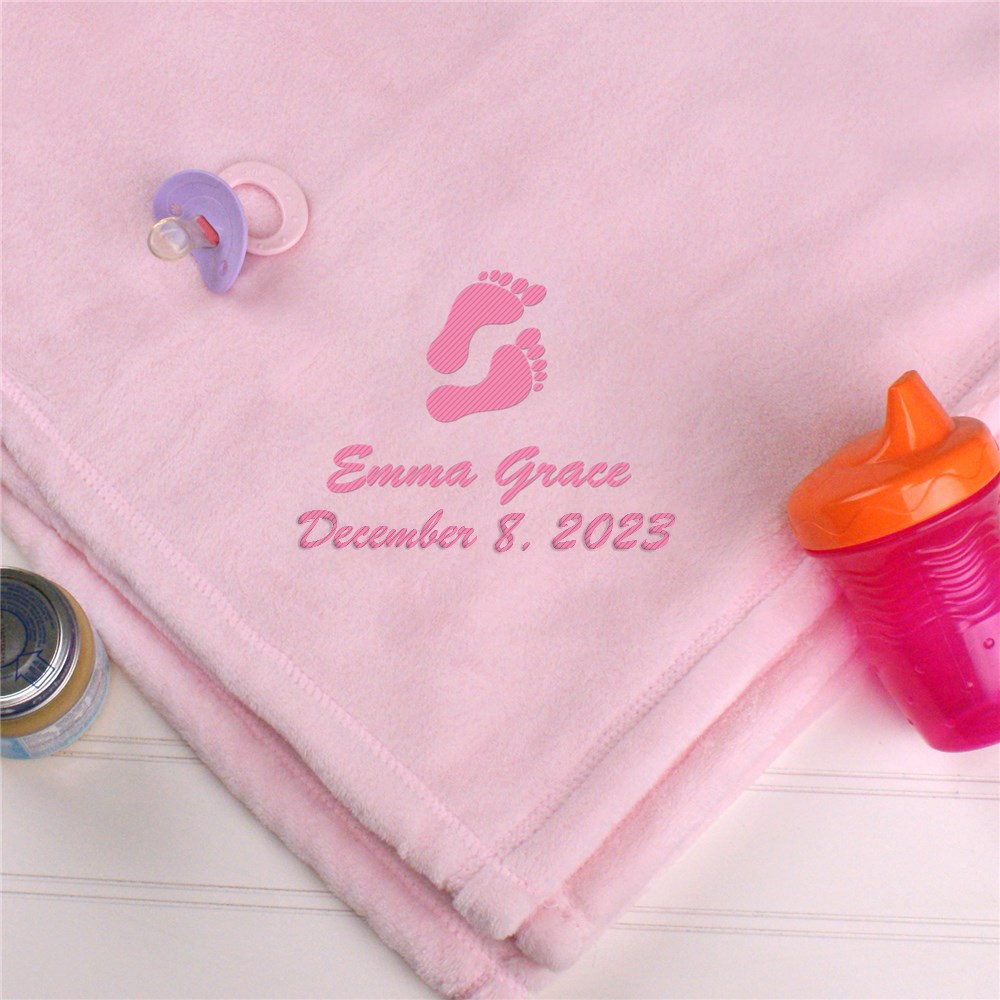 Personalized Baby Girl Fleece Blanket | Personalized Baby Blankets