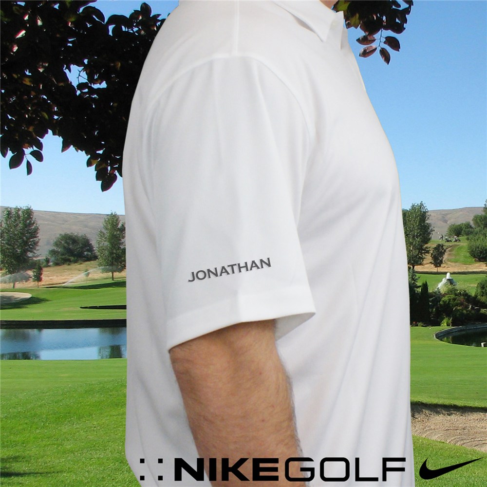 Embroidered White Monogrammed Nike Polo | Personalized Gifts For Him