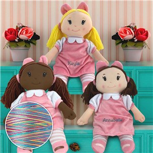 Embroidered Little Darlings Plush Dolly with Rainbow Thread ER123757RX