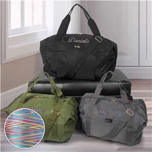 Embroidered Any Name Kedzie Duffel Bag with Rainbow Thread ER3588546X