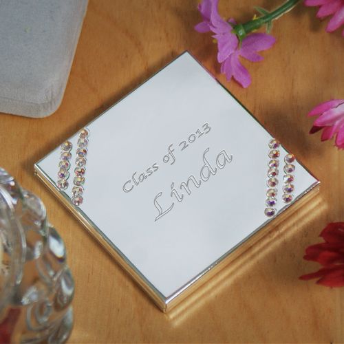 Personalized Silver Stone Compact