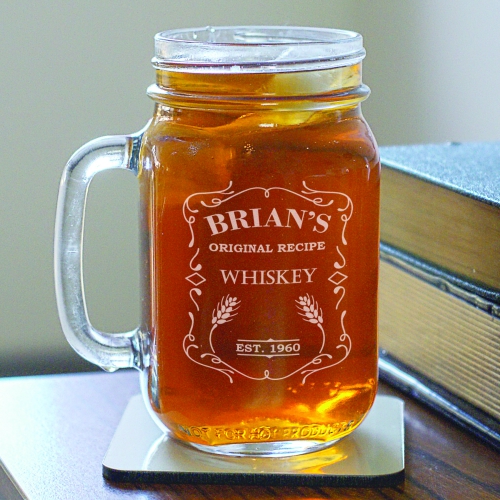 Engraved Whiskey Mason Jar GiftsForYouNow