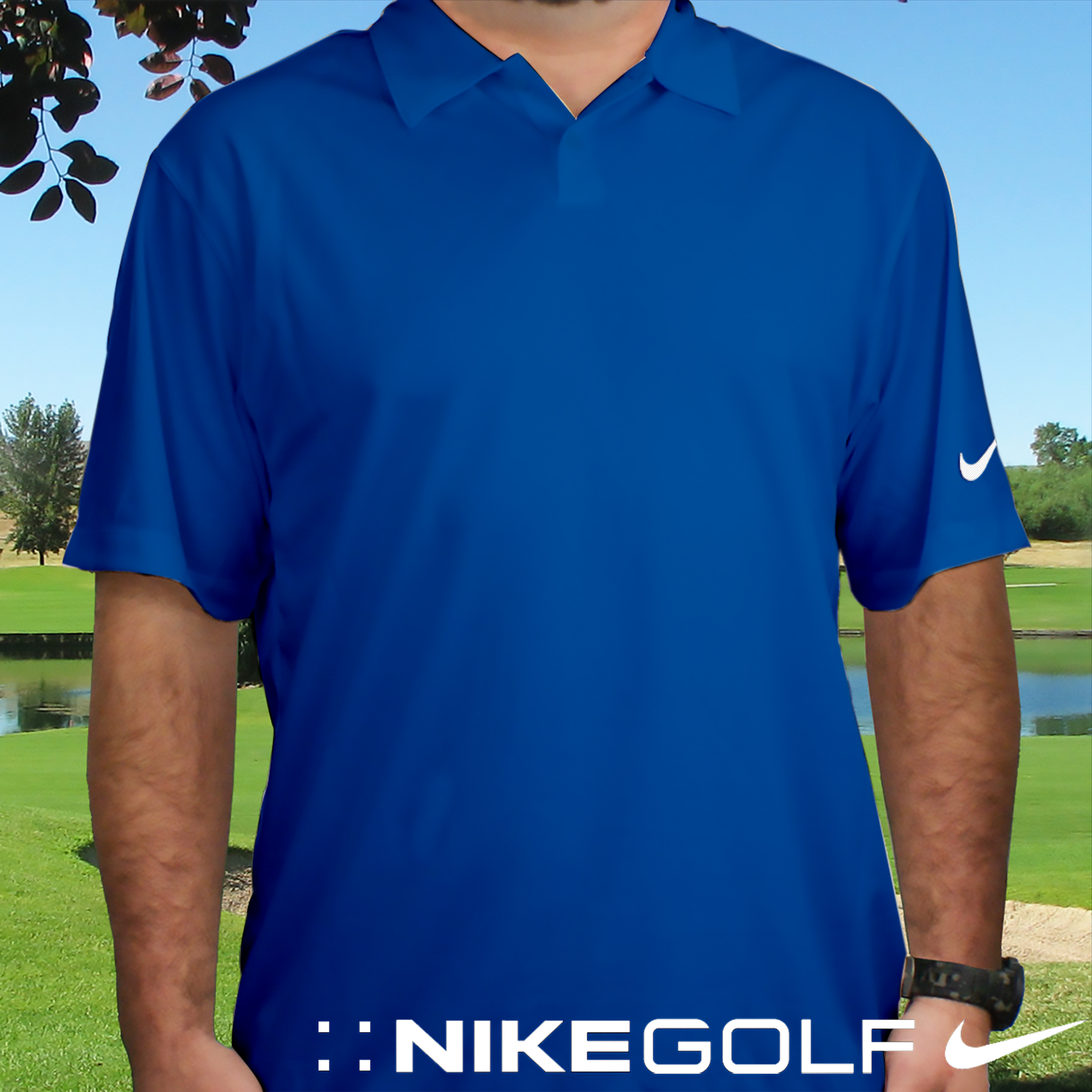 Personalized Nike Dri-Fit Photo Blue Polo Shirt | Personalized Grandpa Gifts