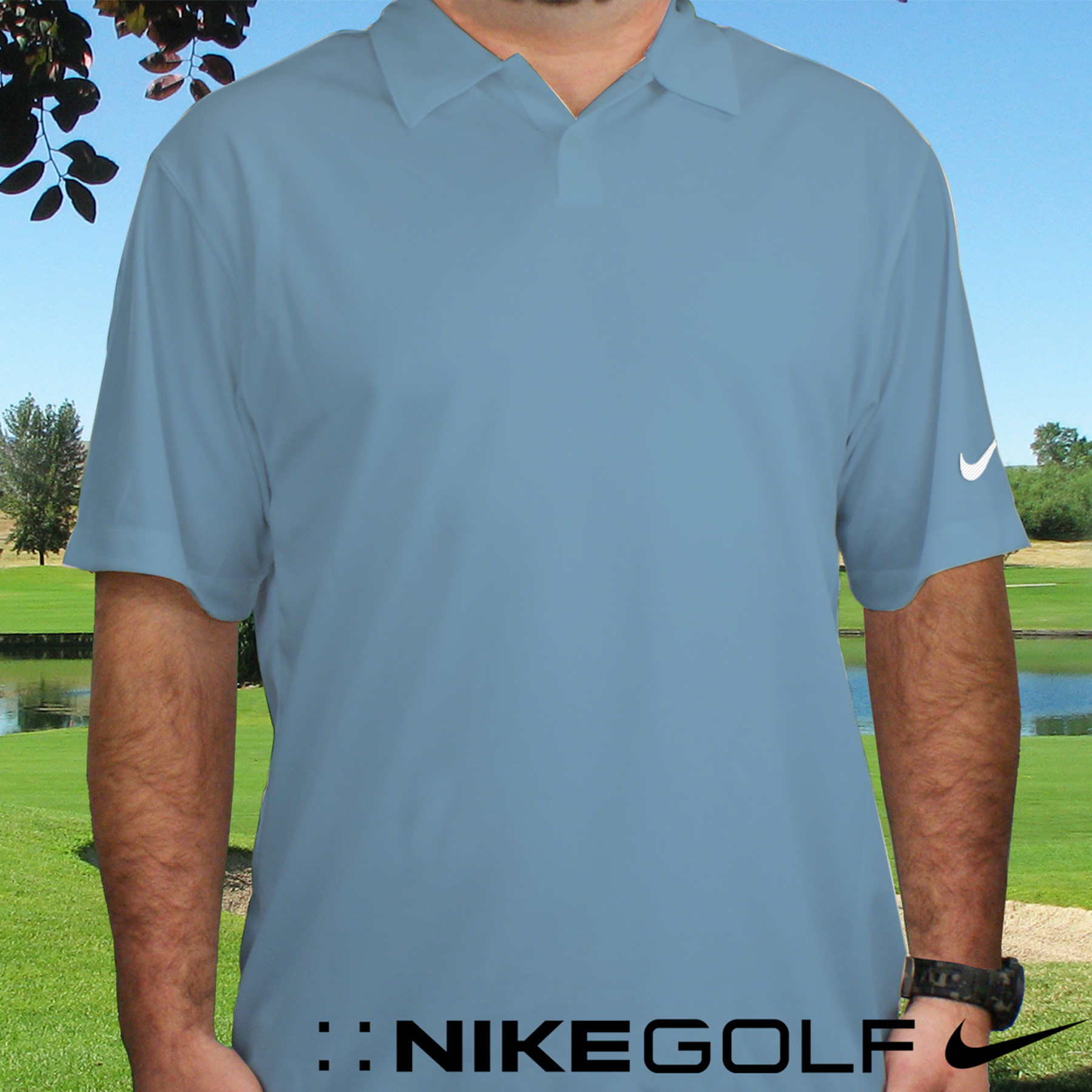 Personalized Nike Dri-Fit Light Blue Polo Shirt | Monogrammed Polo Shirts