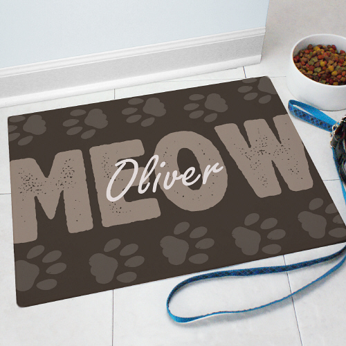 Personalized Woof Pet Food Mat GiftsForYouNow
