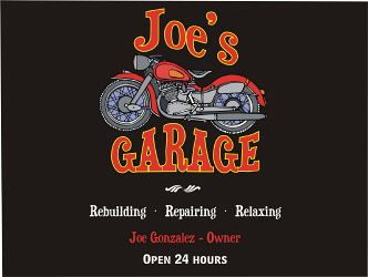 Image result for the word joe in a garage