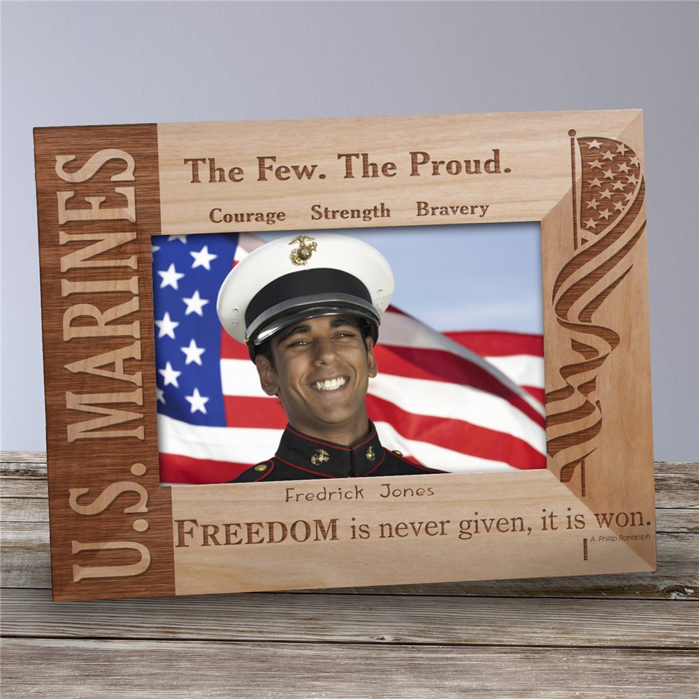 U.S. Marines Wood Picture Frame | Personalized Wood Picture Frames