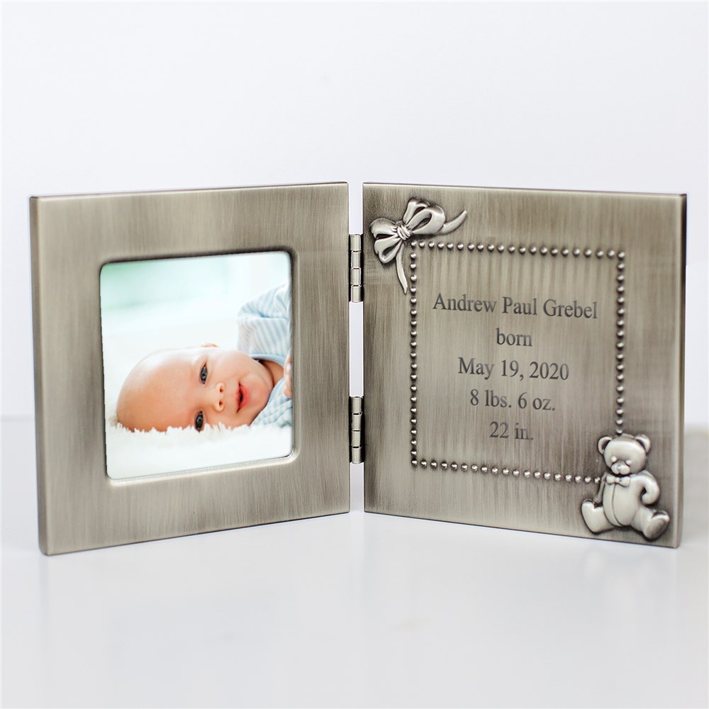 Baby Announcement Engraved Silver Frame GiftsForYouNow
