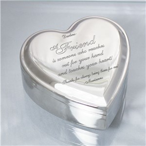 Engraved Friend Heart Jewelry Box | Personalized Keepsake Box