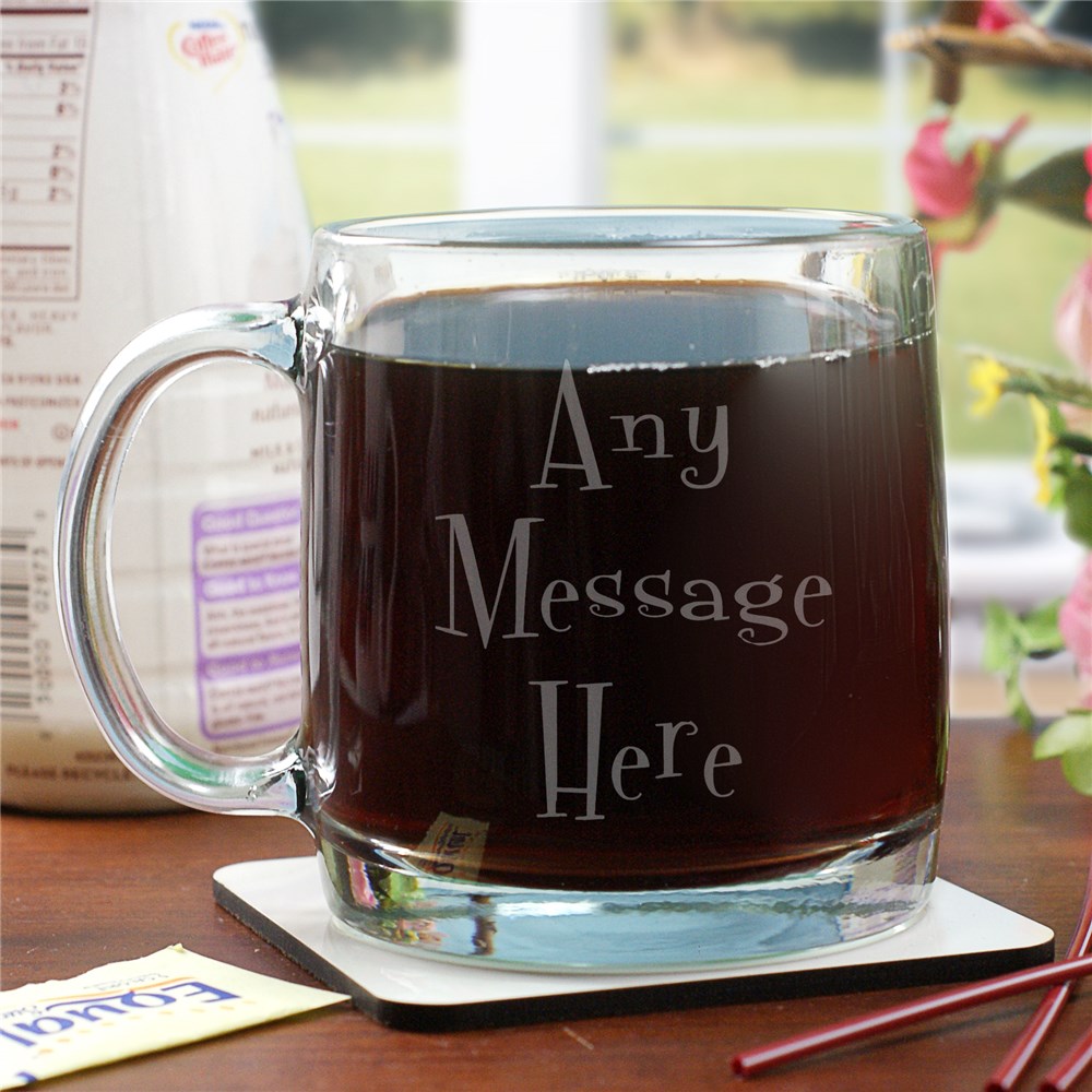 Engraved Mystical Message Glass Mug G20540