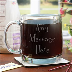 Engraved Mystical Message Glass Mug G20540