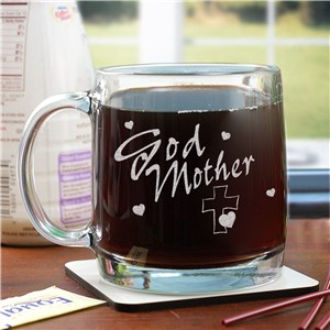 Engraved Godmother Glass Mug