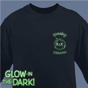 Embroidered Spooky Icons Sweatshirt with Glow in the Dark Thread G521639X