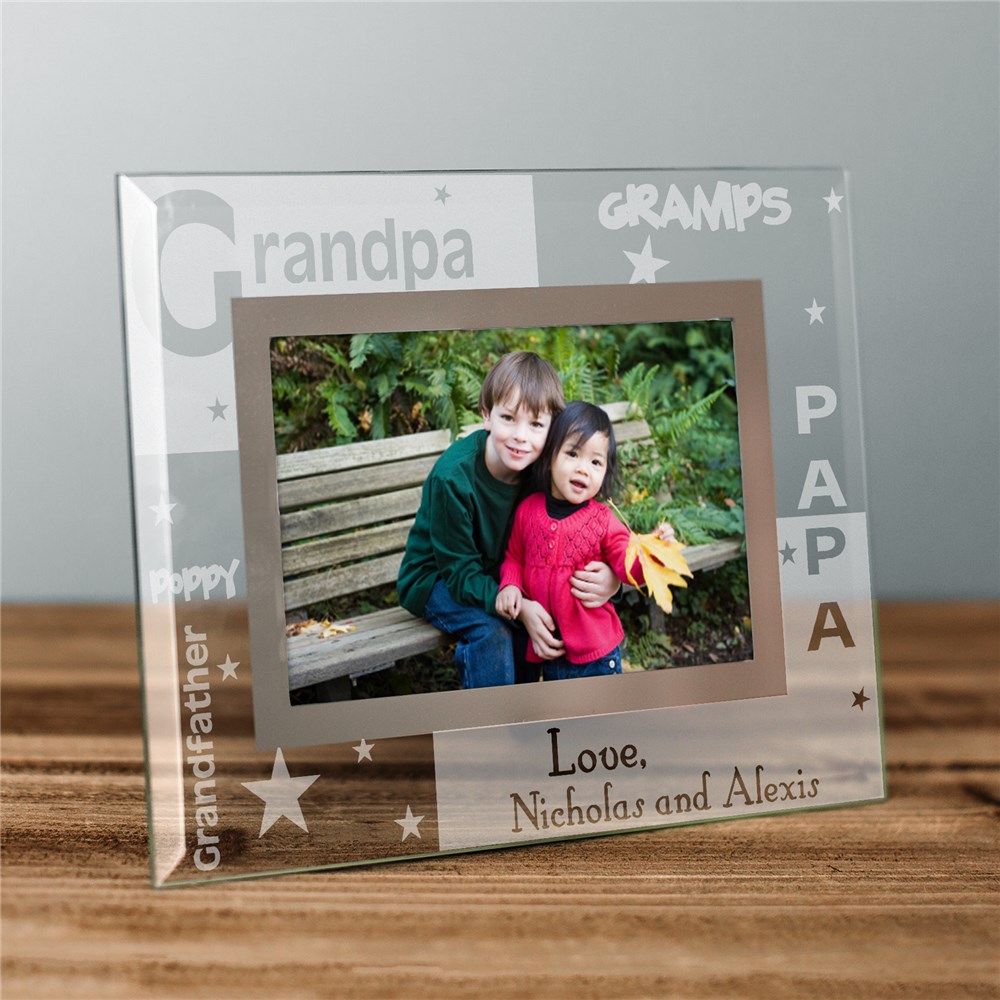 Personalized Grandpa Glass Picture Frame GiftsForYouNow