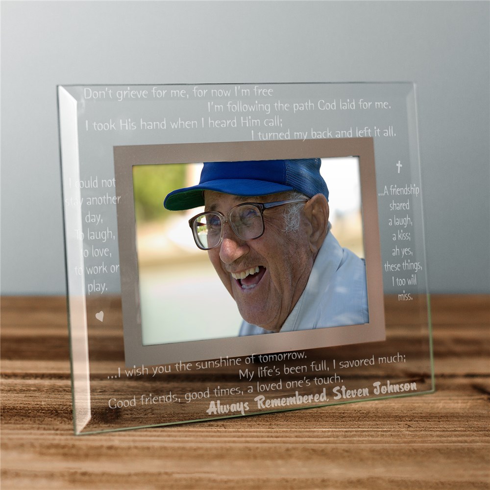 Engraved Memorial Glass Frame Remembrance GiftsForYouNow