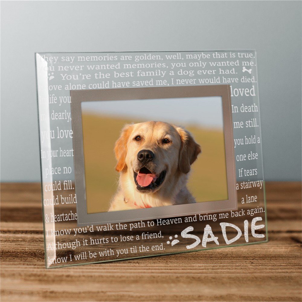 Engraved Til' the End Pet Memorial Glass Frame | Personalized Picture Frames
