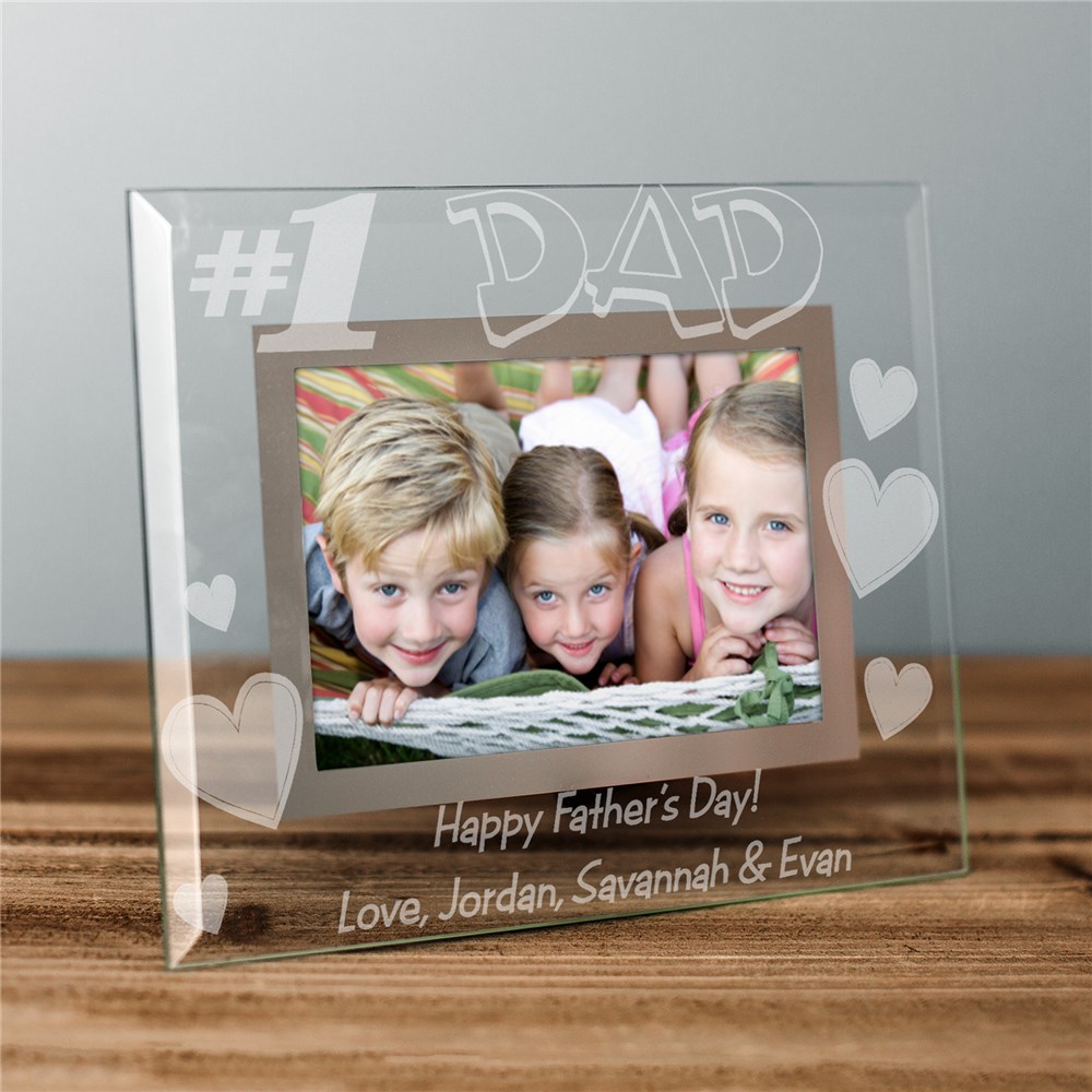 Engraved Number 1 Dad Frame GiftsForYouNow