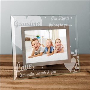 Engraved Our Hearts Belong To Glass Picture Frame | Engraved Picture Frames
