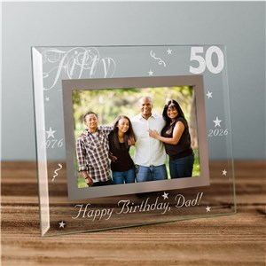 Engraved Birthday Glass Picture Frame | Personalized Frame