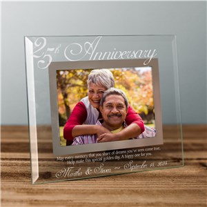 25th Anniversary Glass Picture Frame | Personalized Picture Frames