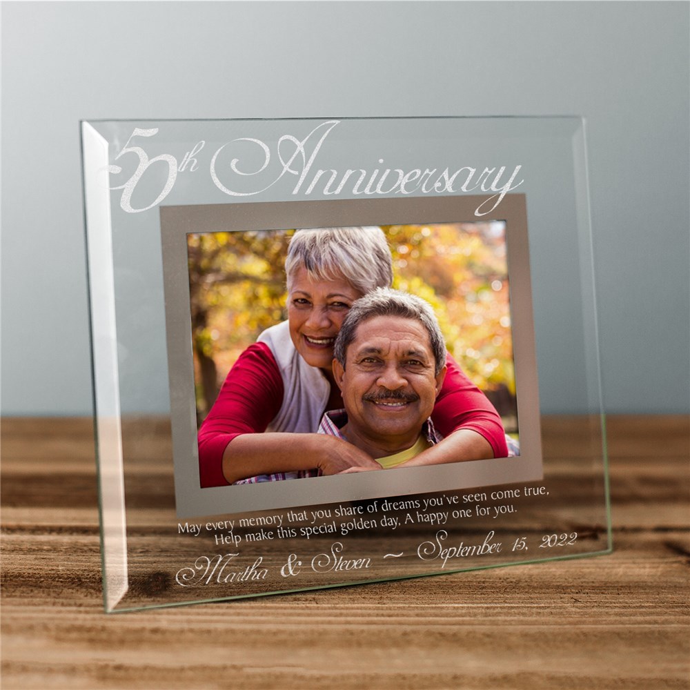 50th Anniversary Glass Picture Frame | Personalized Picture Frames